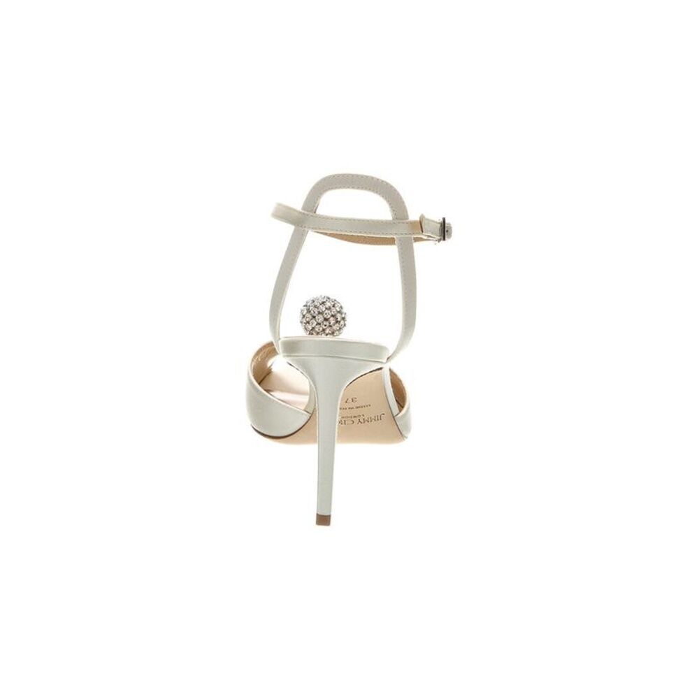 Jimmy Choo Sacora 85 Satin Sandal, White - Picture 3 of 5